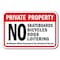 Signmission Safety Sign, 12 in Height, Aluminum, No Loitering - Pri Prop A-1218 No Loitering - Pri Prop - alternate 1